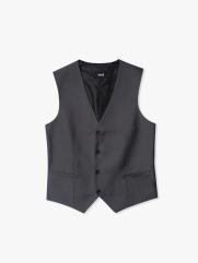 Áo Gile Trơn 4 Nút Form Slimfit AG036 Màu Xám Đậm