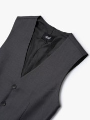 Áo Gile Trơn 4 Nút Form Slimfit AG036 Màu Xám Đậm