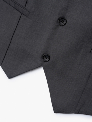 Áo Gile Trơn 4 Nút Form Slimfit AG036 Màu Xám Đậm