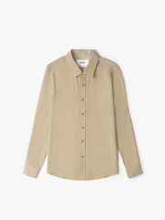 Áo Sơ Mi Tay Dài Rã Phối Form Regular SM139 Màu Be