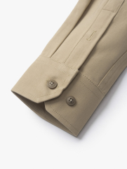 Áo Sơ Mi Tay Dài Rã Phối Form Regular SM139 Màu Be