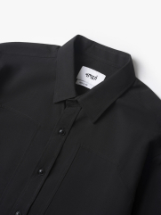 Áo Sơ Mi Tay Dài Rã Phối Form Regular SM139 Màu Đen