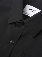 Áo Sơ Mi Tay Dài Rã Phối Form Regular SM139 Màu Đen