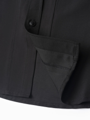 Áo Sơ Mi Tay Dài Rã Phối Form Regular SM139 Màu Đen