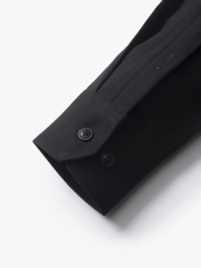 Áo Sơ Mi Tay Dài Rã Phối Form Regular SM139 Màu Đen