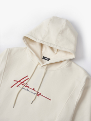 Áo Hoodie Rã Phối Thêu Home Is Form Regular AH004 Màu Kem