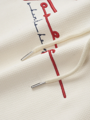 Áo Hoodie Rã Phối Thêu Home Is Form Regular AH004 Màu Kem