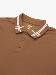 Áo Polo Tổ Ong Phối Bo Dệt Kiểu Form Slimfit PO124 Màu Cam