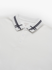 Áo Polo Tổ Ong Phối Bo Dệt Kiểu Form Slimfit PO124 Màu Trắng