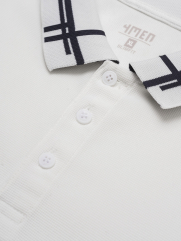Áo Polo Tổ Ong Phối Bo Dệt Kiểu Form Slimfit PO124 Màu Trắng