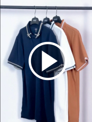 Áo Polo Tổ Ong Phối Bo Dệt Kiểu Form Slimfit PO124 Màu Xanh Đen