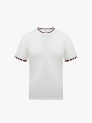Áo Thun Phối Bo Dệt Sọc Form Slimfit AT145 Màu Trắng