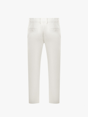 Quần Kaki Trơn Signature Gắn Tag Kim Loại Form Slimfit QK028 Màu Trắng