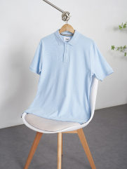 Áo Polo Trơn Signature Phối Dây Sọc Form Regular PO134 Màu Xanh Biển