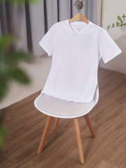 Áo Thun Cổ Tròn Trơn Form Slimfit AT132 Màu Trắng