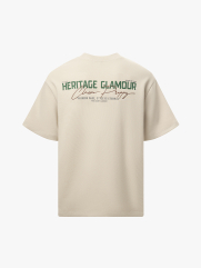 Áo Thun In Thêu Heritage Sau Lưng Form Loose AT157 Màu Be