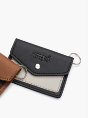 Ví móc khóa da tổng hợp BV046 Màu Đen