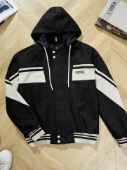 Áo Khoác Kaki Có Nón Rã Phối Preppy Heritage Form Loose AK061 Màu Đen