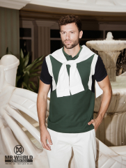 Áo Polo Rã Phối 2 Bên Tay Form Regular PO130 Màu Xanh Lá