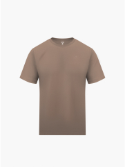 Áo Thun In Logo Tròn 4M Form Slimfit AT161 Màu Nâu Nhạt