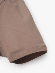 Áo Thun In Logo Tròn 4M Form Slimfit AT161 Màu Nâu Nhạt