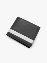 Ví Da Saffiano Phối Sọc BV048 Màu Đen