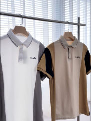 Áo Polo Cổ Trụ Thêu Chữ New Age Prep Form Regular PO144 Màu Be