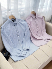 Áo Sơ Mi Vải Modal In Họa Tiết Sọc Form Regular SM169 Sọc Hồng