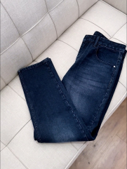 Quần Jean Thêu Chữ Eclectic Prep Form Regular QJ109 Xanh đen