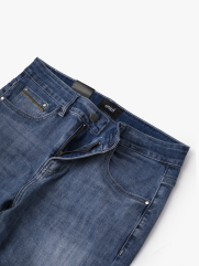 Quần Jean Thêu Chữ M Form Slimfit QJ110 XANH BIỂN ĐẬM