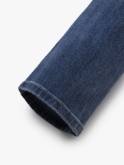 Quần Jean Thêu Chữ M Form Slimfit QJ110 XANH BIỂN ĐẬM