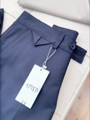 Quần Kaki Thêu logo tròn 4M Premium Form Straight QK030 Màu Đen