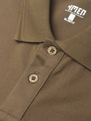 Áo Polo Modal In Logo M Form Slimfit PO157 Màu Nâu