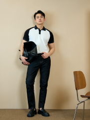 Áo Polo Rayon Bo Sọc Form Slimfit PO161 Màu Trắng