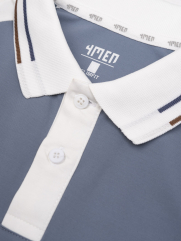 Áo Polo Rayon Bo Sọc Form Slimfit PO161 Màu Xanh Đá