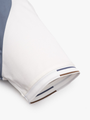 Áo Polo Rayon Bo Sọc Form Slimfit PO161 Màu Xanh Đá