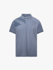 Áo Polo Rayon In Logo Bánh Lái Form Regular PO165 Màu Xanh Đá