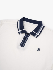 Áo Polo Rayon In Logo Tròn 4M Form Regular PO160 Màu Trắng