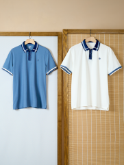 Áo Polo Rayon In Logo Tròn 4M Form Regular PO160 Màu Trắng