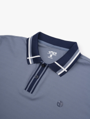 Áo Polo Rayon In Logo Tròn 4M Form Regular PO160 Màu Xanh Đá