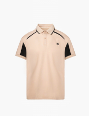 Áo Polo Rayon Rã Phối In Logo M Form Regular PO163 Màu Be Nhạt