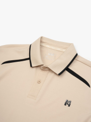 Áo Polo Rayon Rã Phối In Logo M Form Regular PO163 Màu Be Nhạt