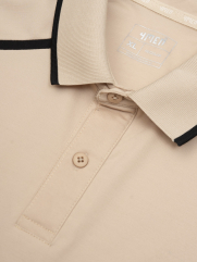 Áo Polo Rayon Rã Phối In Logo M Form Regular PO163 Màu Be Nhạt