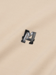 Áo Polo Rayon Rã Phối In Logo M Form Regular PO163 Màu Be Nhạt