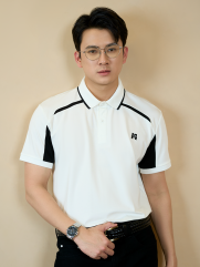 Áo Polo Rayon Rã Phối In Logo M Form Regular PO163 Màu Trắng