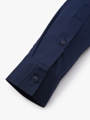 Áo Sơ Mi Diễu Ly Hạn Chế Nhăn Wrinkle X Thêu Peakhour Form Slimfit SM182 Màu Xanh Đen