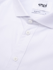 Áo Sơ Mi Diễu Ly Hạn Chế Nhăn Wrinkle X Thêu Peakhour Form Slimfit SM187 Màu Trắng