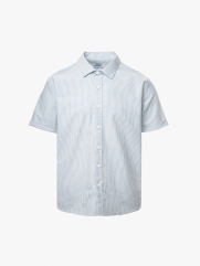 Áo Sơ Mi Oxford Thêu Hình Mỏ Neo 4M Form Regular SM185 Sọc Xanh Biển