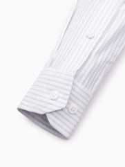 Áo Sơ Mi Sọc Hạn Chế Nhăn Wrinkle X Thêu Chữ M Form Tailored SM177 Sọc Đen