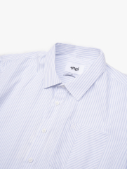 Áo Sơ Mi Sọc Hạn Chế Nhăn Wrinkle X Thêu Chữ M Form Tailored SM177 Sọc Xanh Biển